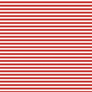 Small Horizontal Stripe Pattern - Vivid Red and White