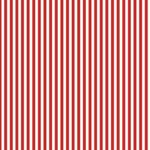 Small Vertical Stripe Pattern - Vivid Red and White