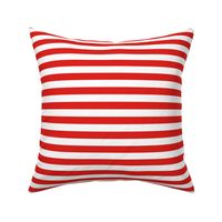 Horizontal Awning Stripe Pattern - Vivid Red and White