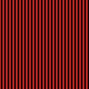 Small Vertical Stripe Pattern - Vivid Red and Black