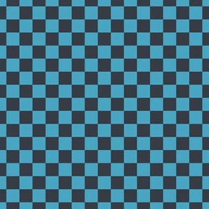 Checker Pattern - Charcoal and Blueberry Sorbet