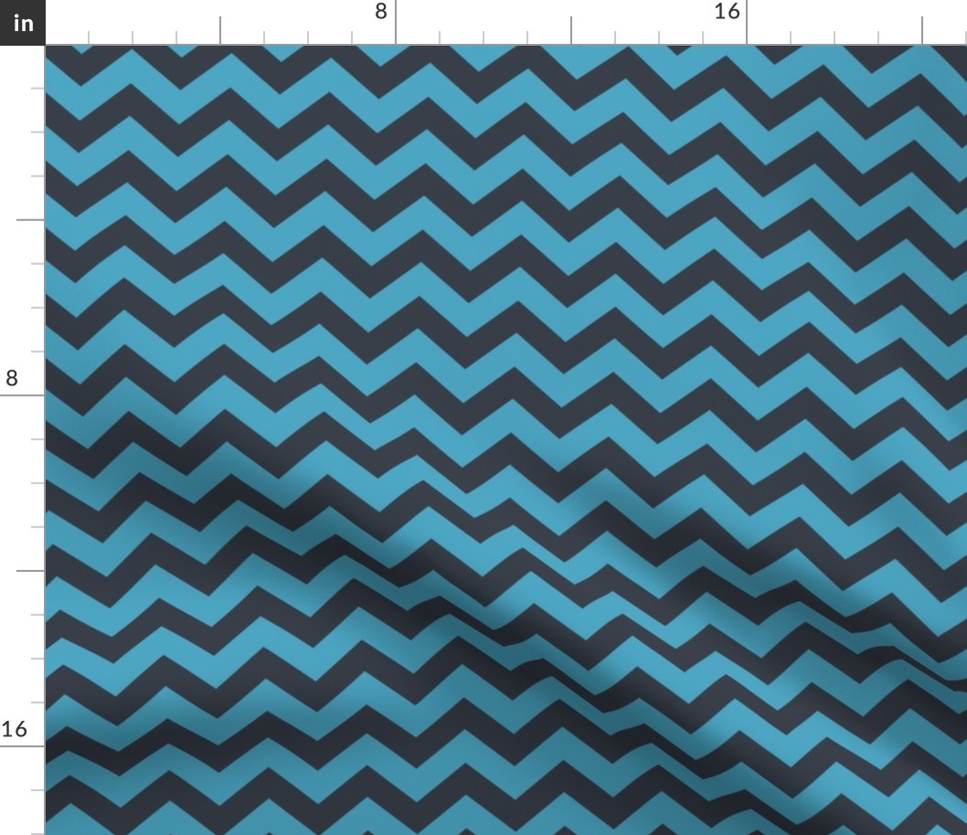 Chevron Pattern - Charcoal and Blueberry Sorbet