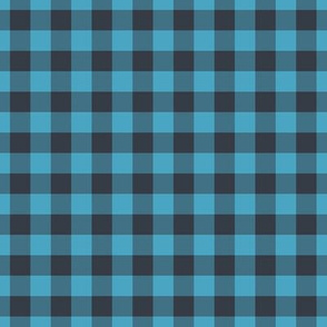 Gingham Pattern - Charcoal and Blueberry Sorbet