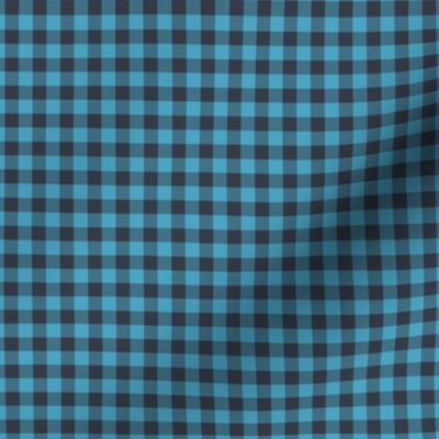 Small Gingham Pattern - Charcoal and Blueberry Sorbet