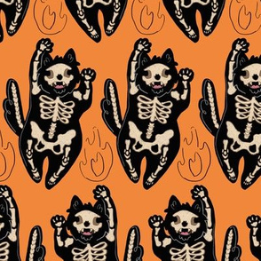 Halloween Skeleton Cats