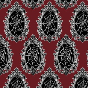 Framed Spiderwebs Wine Red small scale