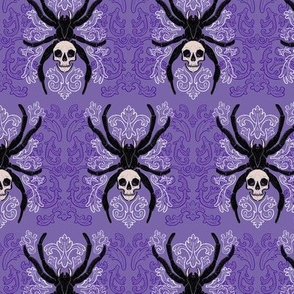 Skull Spiders Damask small scale