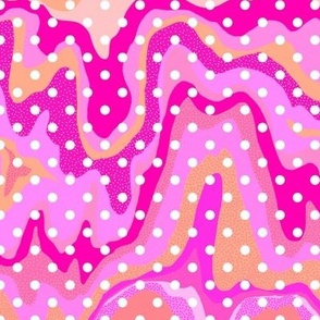 Marbled pattern in pinks with spots