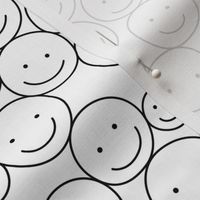 Sweet stash if smiley icons cute boho happy faces monochrome black and white