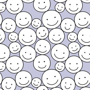 Sweet stash if smiley icons cute boho happy faces white lilac purple