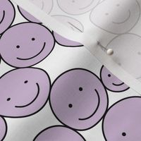Sweet stash if smiley icons cute boho happy faces lilac purple on white