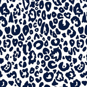 Cheetah Chic // Navy on White (Small Size) 