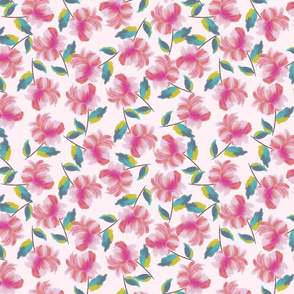 Brushed Peony Print Med_pink
