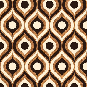 Ogee ovals retro mid-century texture brown