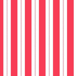 White and Crimson Red Cabana Beach Bubble Stripes