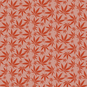 Cannabis leaves - coral