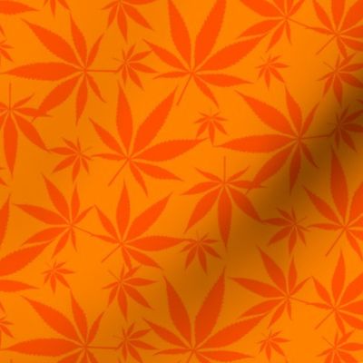 Cannabis leaves - orange