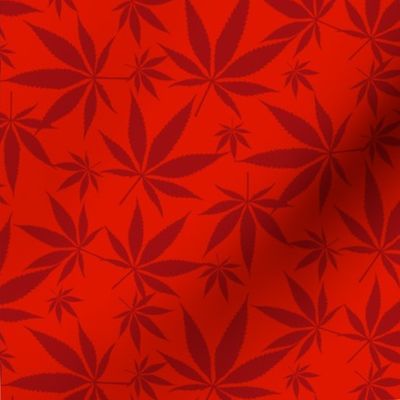 Cannabis leaves - red