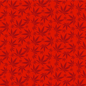 Cannabis leaves - red