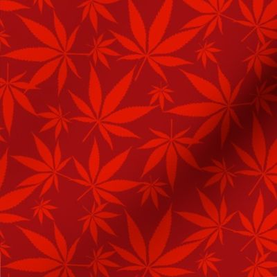 Cannabis leaves - red