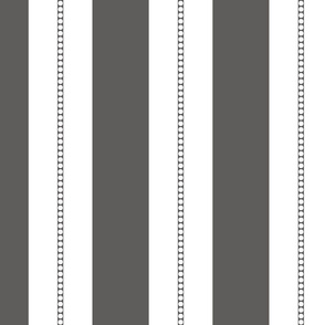 White and Charcoal Grey Cabana Beach Bubble Stripes