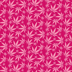 Cannabis leaves - pink