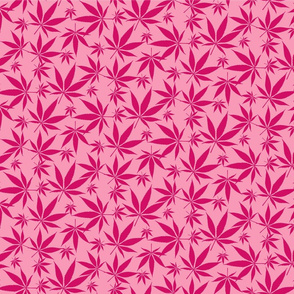 Cannabis leaves - pink