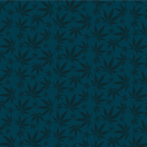 Cannabis leaves - blue