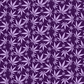 Cannabis leaves - purple & lavendar