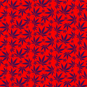 Cannabis leaves - red & purple