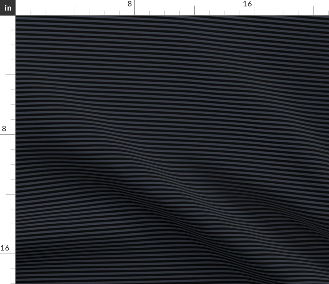 Small Charcoal Bengal Stripe Pattern Horizontal in Black