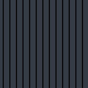 Charcoal Pin Stripe Pattern Vertical in Black