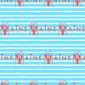 Maine lobster on turquoise stripes