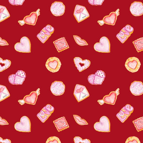 Valentines cookies red