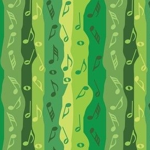 Music Notes Stripes Green