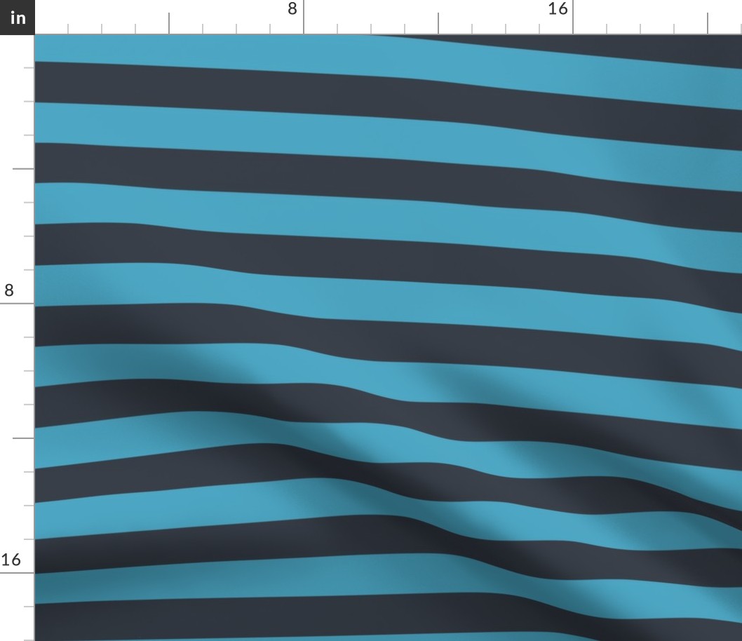 Large Charcoal Awning Stripe Pattern Horizontal in Blueberry Sorbet