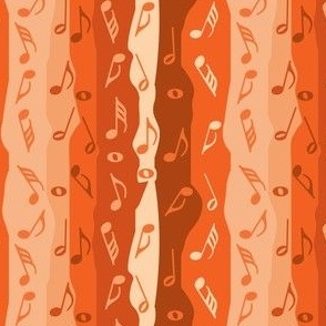 Music Notes Stripes Orange