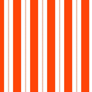 White and Neon Orange Cabana Beach Bubble Stripes