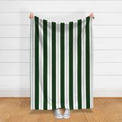 White and Hunting Green Cabana Beach Bubble Stripes