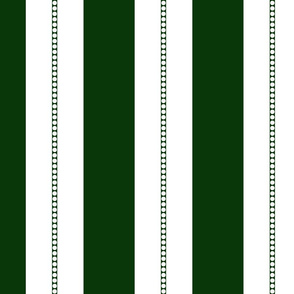 White and Hunting Green Cabana Beach Bubble Stripes