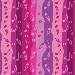 Music Notes Stripes Pink