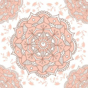 pink and white floral mandala pattern