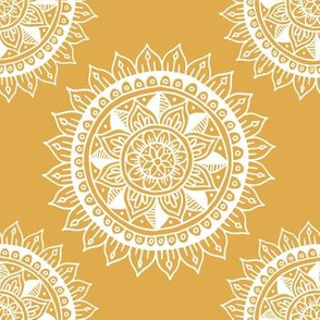 mustard yellow zen mandala