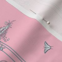 Pink and Gray Stripe Garden Toile Small ©2011 by Jane Walker