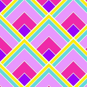 Candy bright palette Art Deco diamond pattern