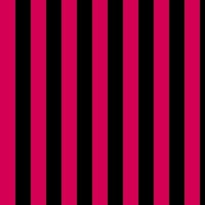 Vertical Awning Stripe Pattern - Ruby and Black