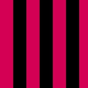 Large Vertical Awning Stripe Pattern - Ruby and Black