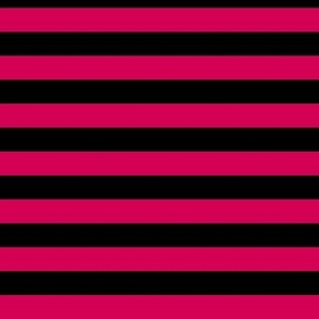 Horizontal Awning Stripe Pattern - Ruby and Black