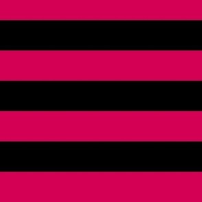 Large Horizontal Awning Stripe Pattern - Ruby and Black