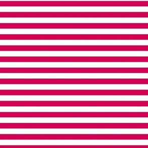 Horizontal Bengal Stripe Pattern - Ruby and White